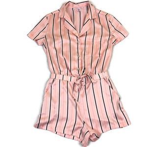 Victoria's Secret Pink Short Sleeve Romper Pajamas Small
